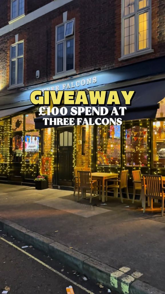 Three Falcons Exterior at Night